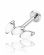 "3 stone white" ear stud - titanium labret with stones