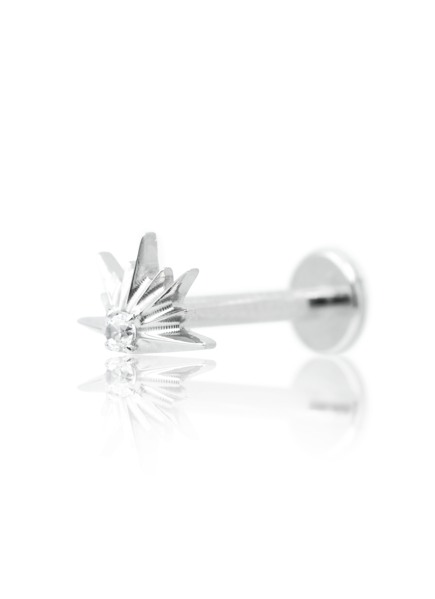 Kolczyk do ucha "Clear sunset" - tytanowy labret z cyrkonią