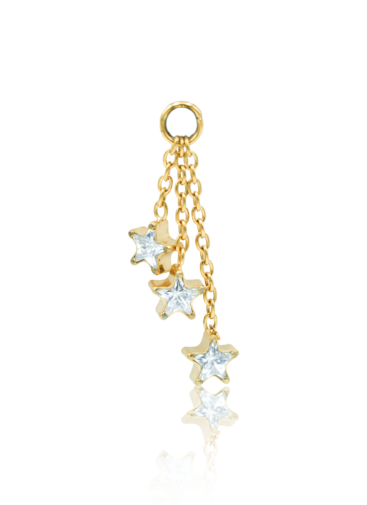 Zawieszka "Falling Stars" - złota tytanowa zawieszka z gwiazdkami