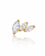 "Golden trio" earring - titanium labret with zircons