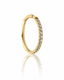 Straight line gold earring - titanium clicker with cubic zirconia