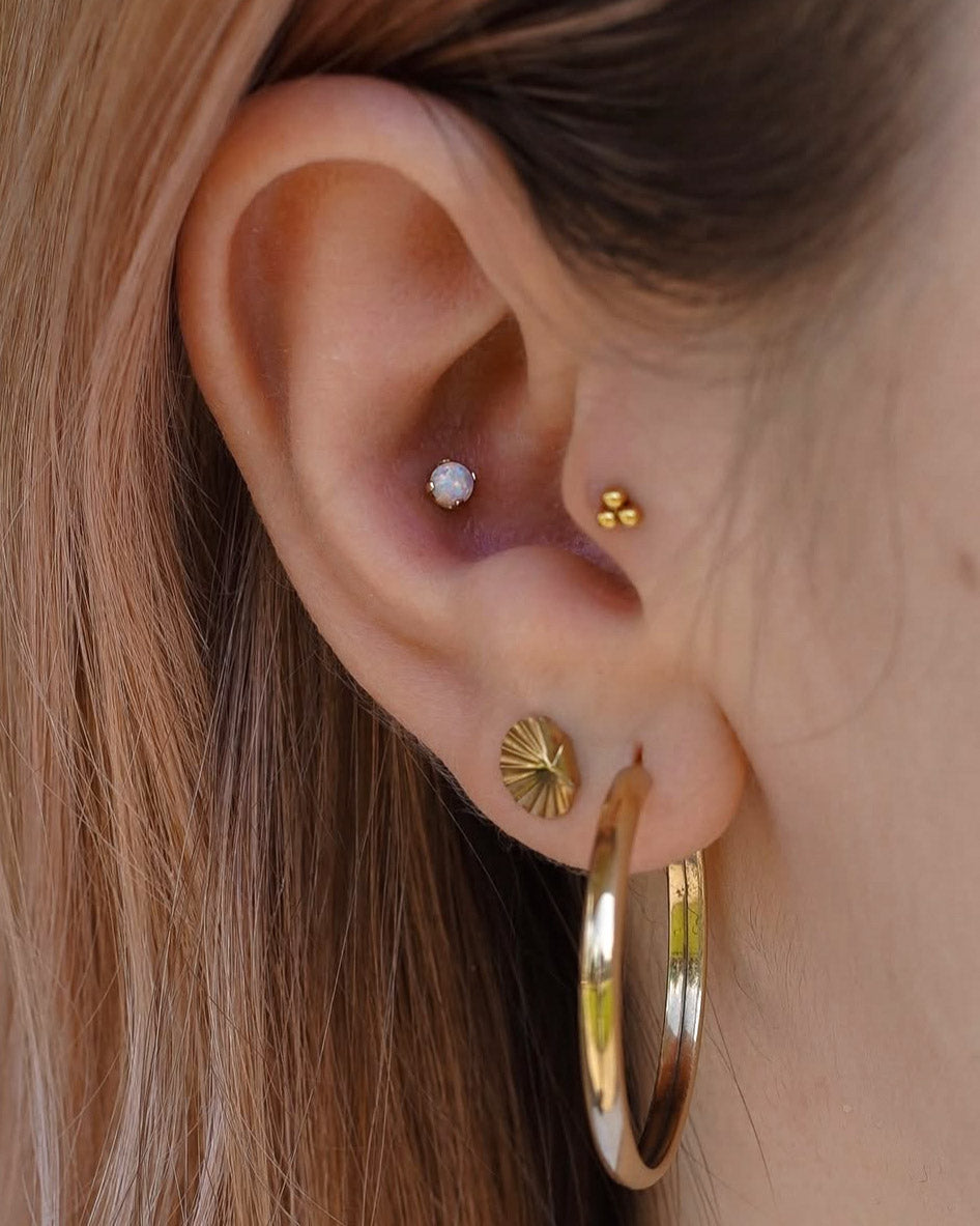 Kolczyk do ucha "One opal" - 14K złoty labret