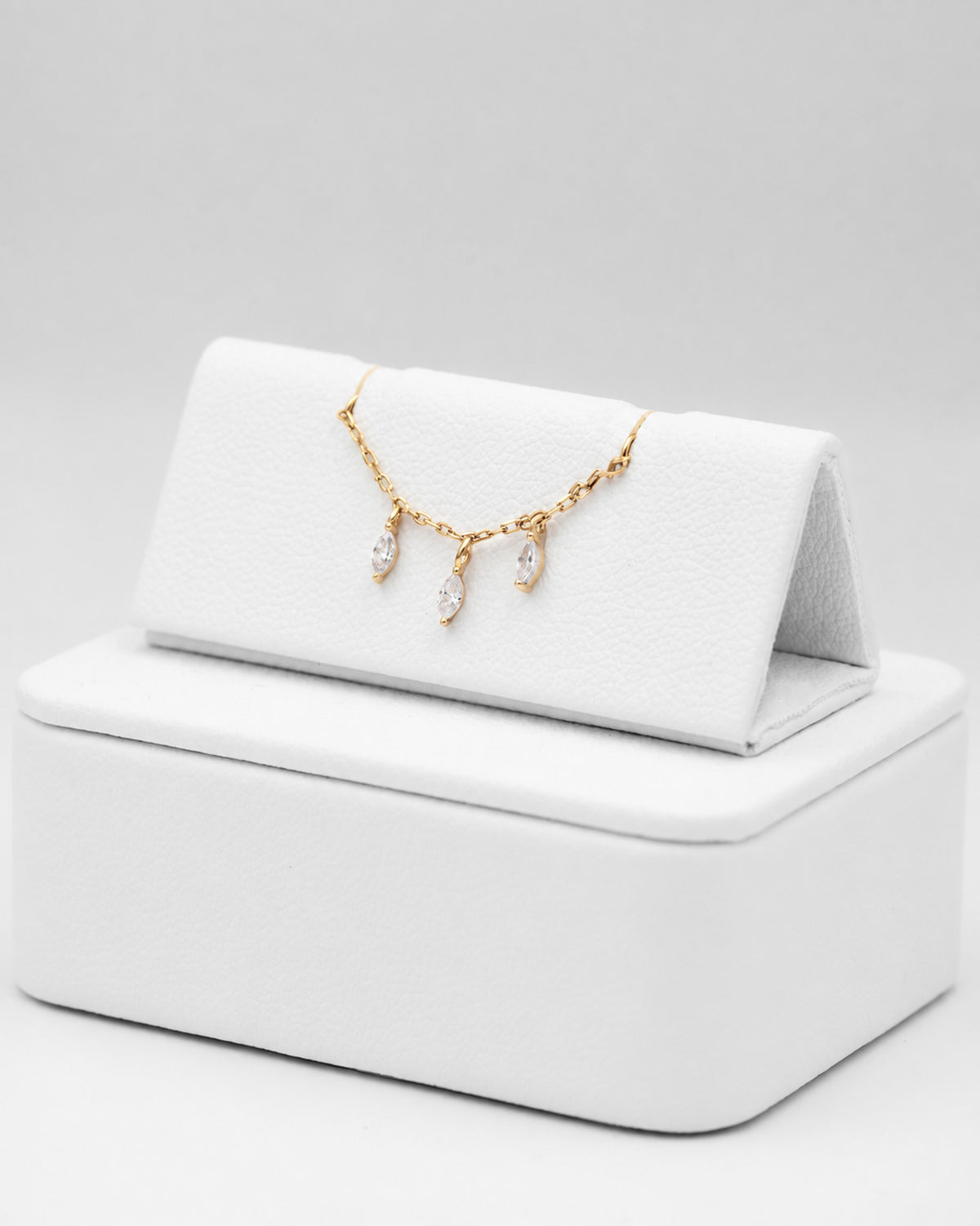 Łańcuszek do przekłucia "Golden Crystal Dew Chain" - łańcuszek ze złota 14K z cyrkoniami