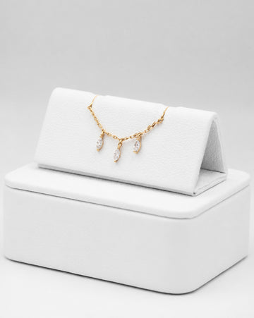 Łańcuszek do przekłucia "Golden Crystal Dew Chain" - łańcuszek ze złota 14K z cyrkoniami