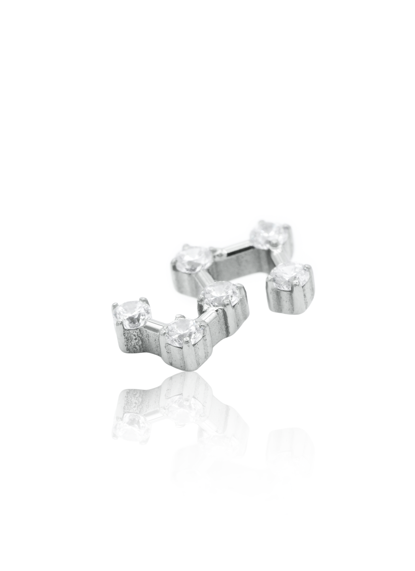 Kolczyk do ucha "Look UP" - tytanowy labret z cyrkoniami w krztałcie konstelacji