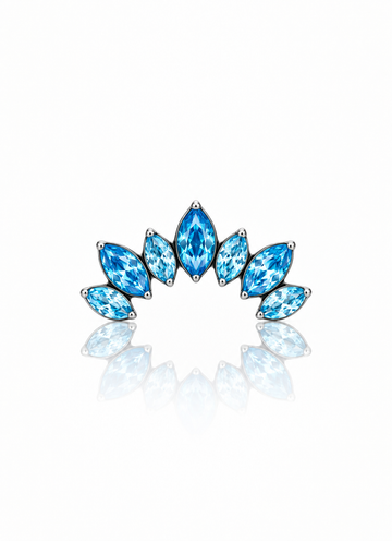 "Cluster blue" earring - titanium labret with blue zircons