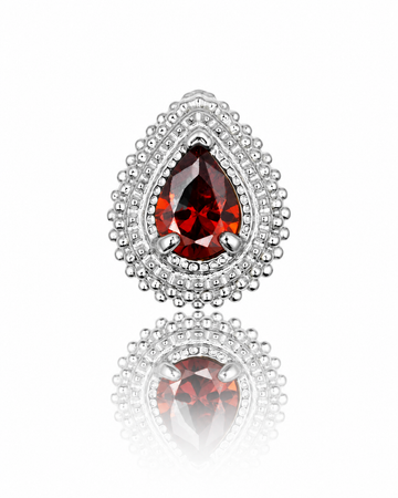 Kolczyk do ucha "Third eye red" - tytanowy labret