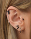 Earring "1 long stone black" - titanium labret with stones