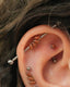 Kolczyk do ucha "1 stone sandstone" – tytanowy labret z goldstone