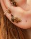 Kolczyk do ucha "1 long stone tiger eye" – tytanowy labret w kształcie łezki z tygrysiem okiem