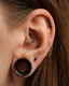 Earring "1 long stone black" - titanium labret with stones
