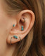 Kolczyk do ucha "straight 3 stone blue" – tytanowy labret z turkusem