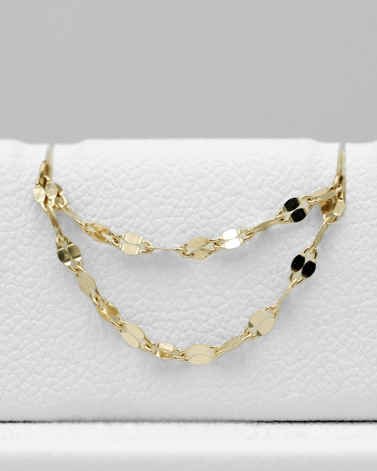 Podwójny łańcuszek do przekłucia "Golden Shimmer Chain" - łańcuszek ze złota 14K