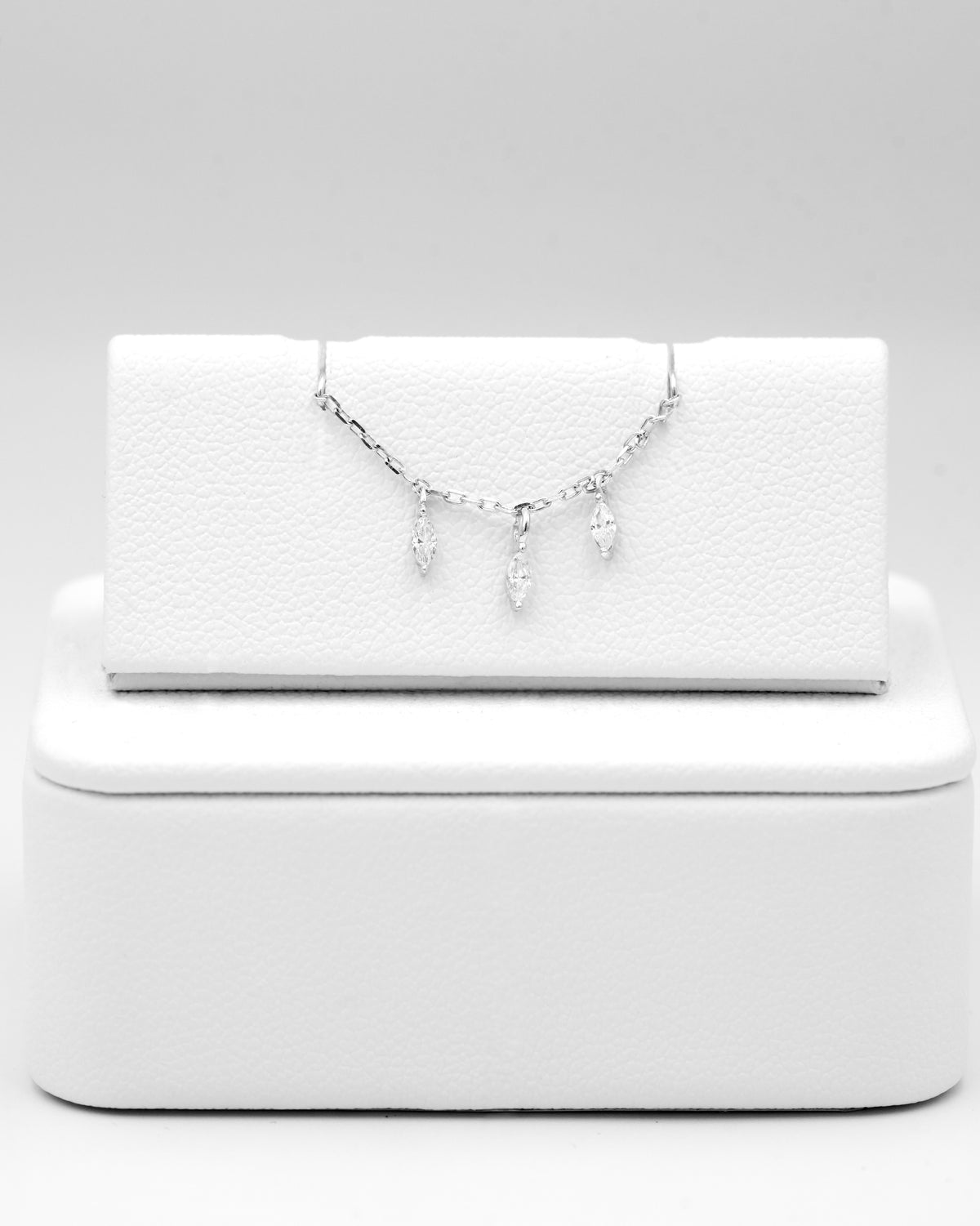 Łańcuszek do przekłucia "Crystal Dew Chain" - łańcuszek z białego złota 14K i cyrkoniami