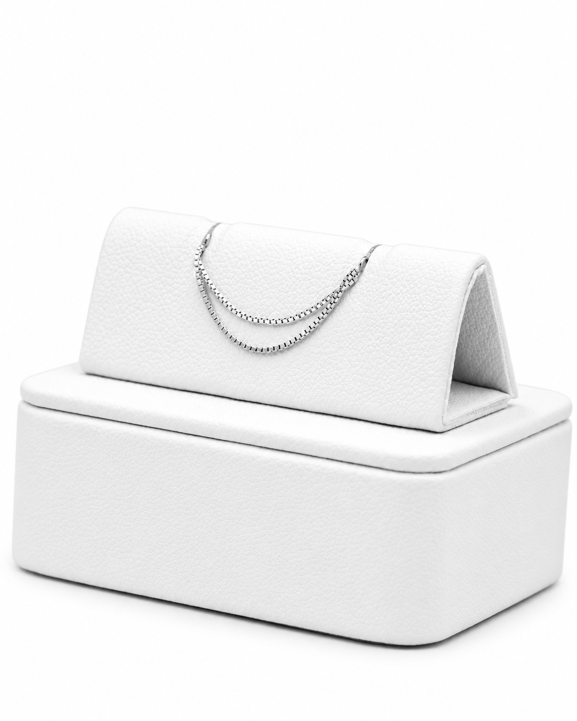 Podwójny łańcuszek do przekłucia "Silverline Double Chain" - łańcuszek z białego złota 14K