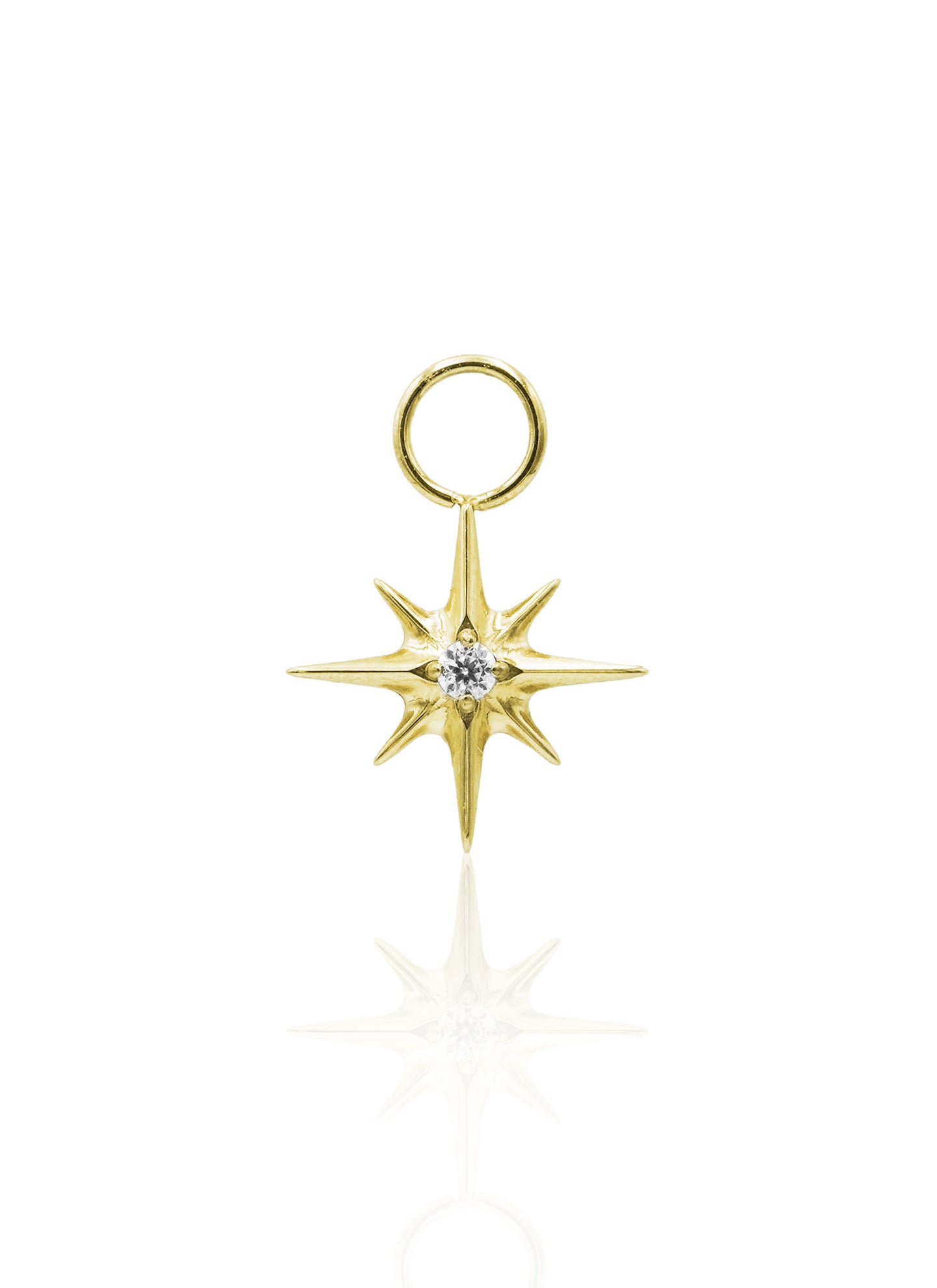 Kolczyk do ucha "Crystal star" - złota tytanowa zawieszka w kształcie gwiazdki z cyrkonią