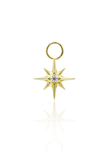 Kolczyk do ucha "Crystal star" - złota tytanowa zawieszka w kształcie gwiazdki z cyrkonią