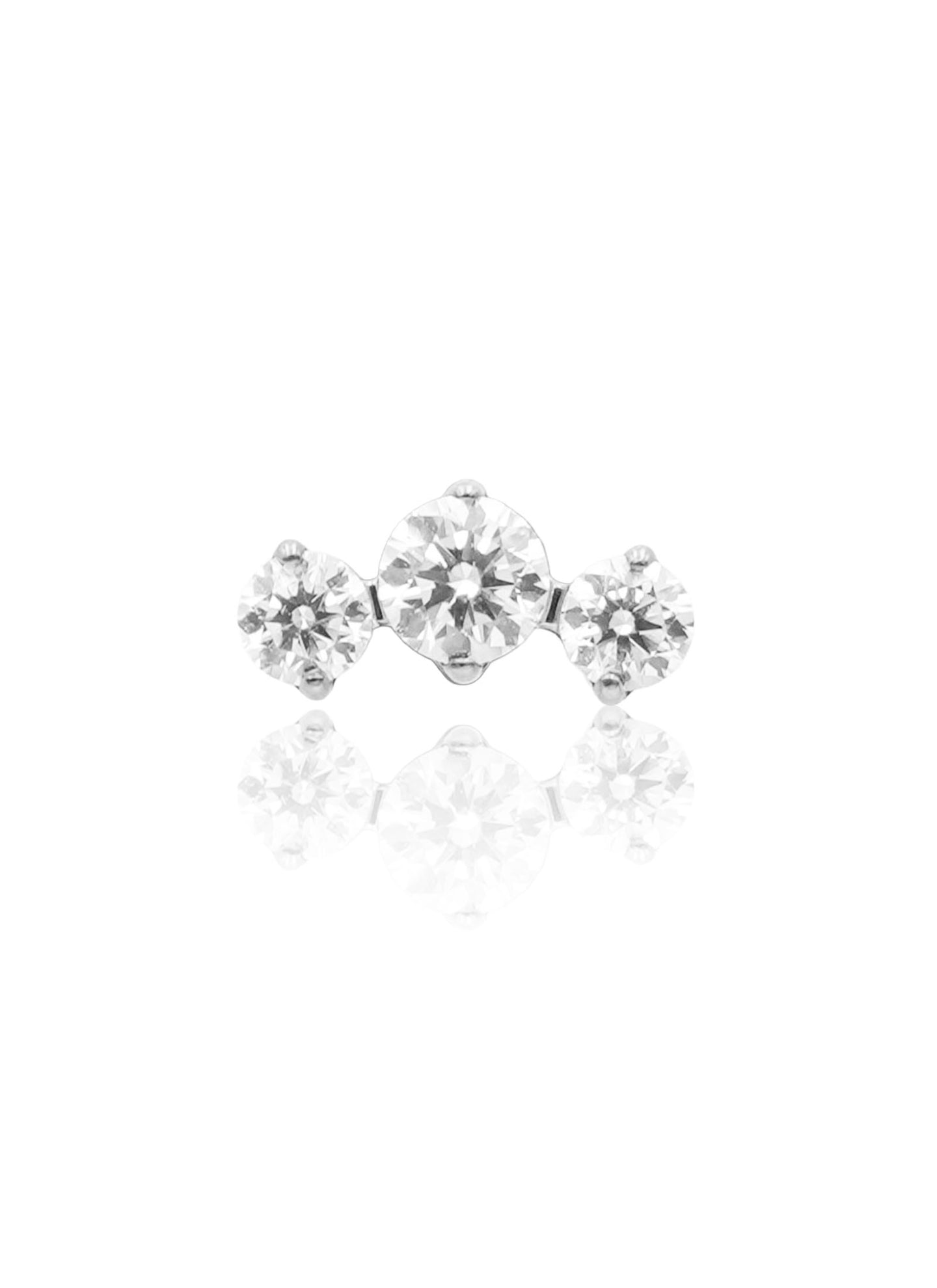 Earring "Small tiara" - titanium labret with zircons