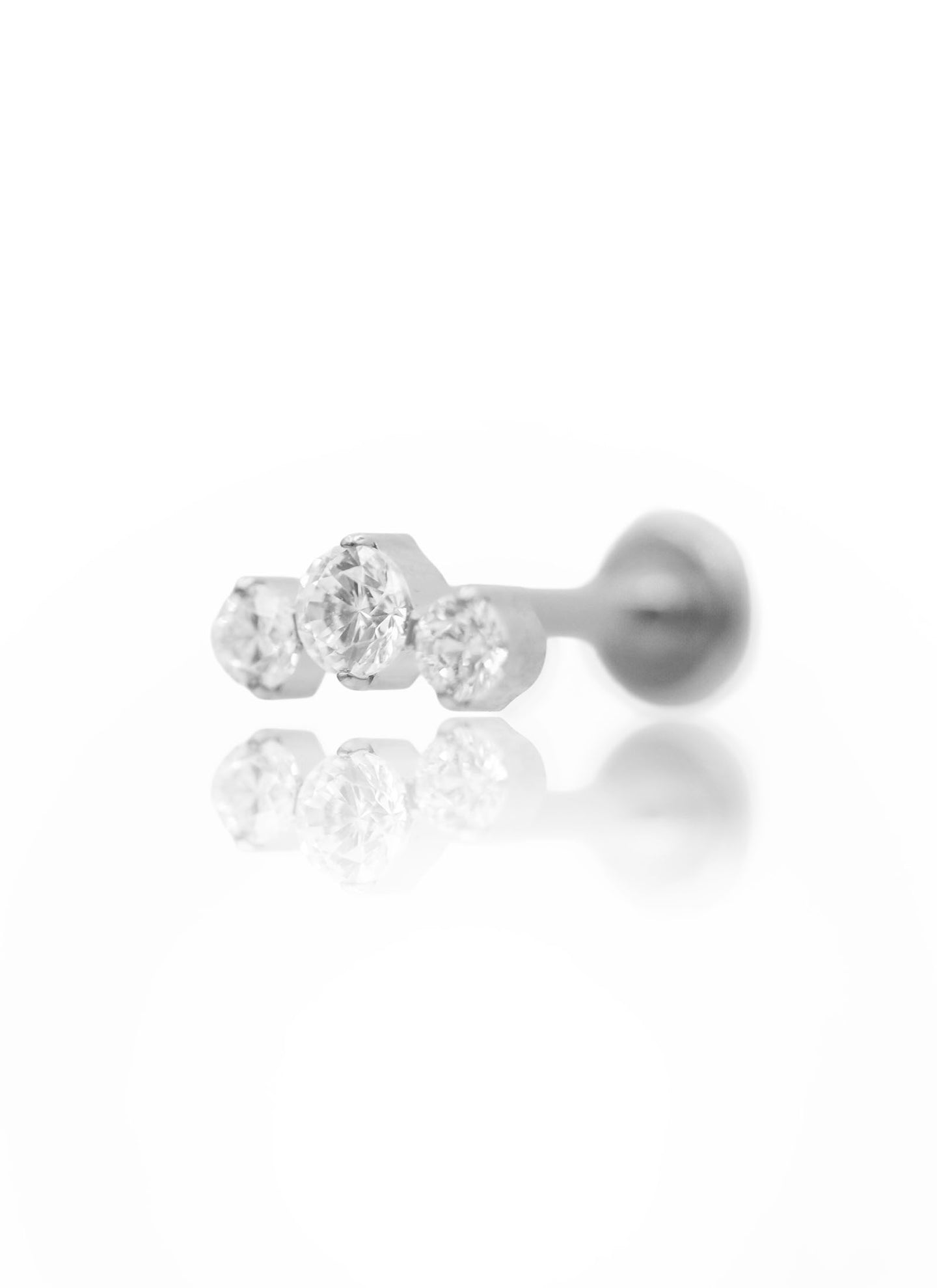 Earring "Small tiara" - titanium labret with zircons