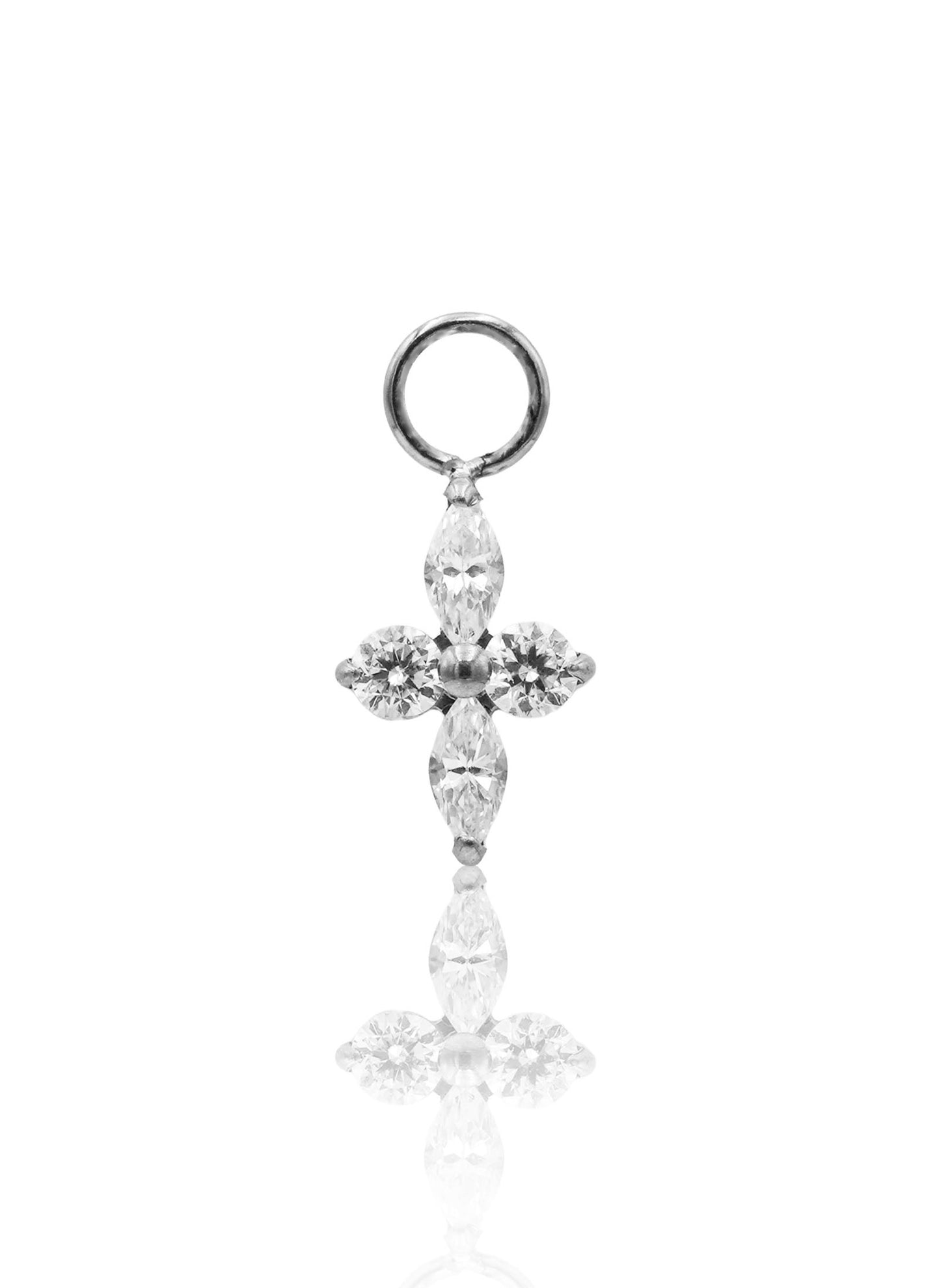 Kolczyk do ucha "Crystal aurelia" - tytanowa zawieszka w z cyrkoniami
