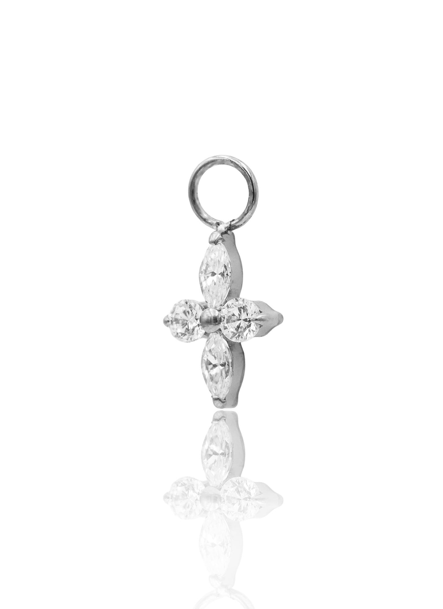Kolczyk do ucha "Crystal aurelia" - tytanowa zawieszka w z cyrkoniami