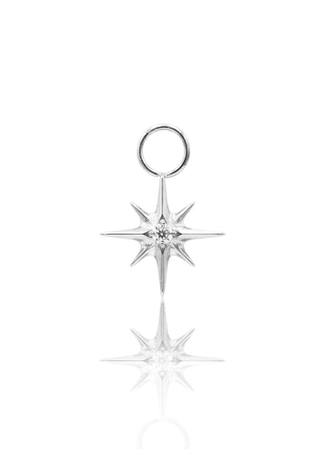 Kolczyk do ucha "Crystal star" - tytanowa zawieszka w kształcie gwiazdki z cyrkonią