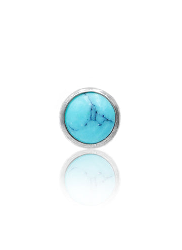 Kolczyk do ucha "1 stone blue" – tytanowy labret z turkusem