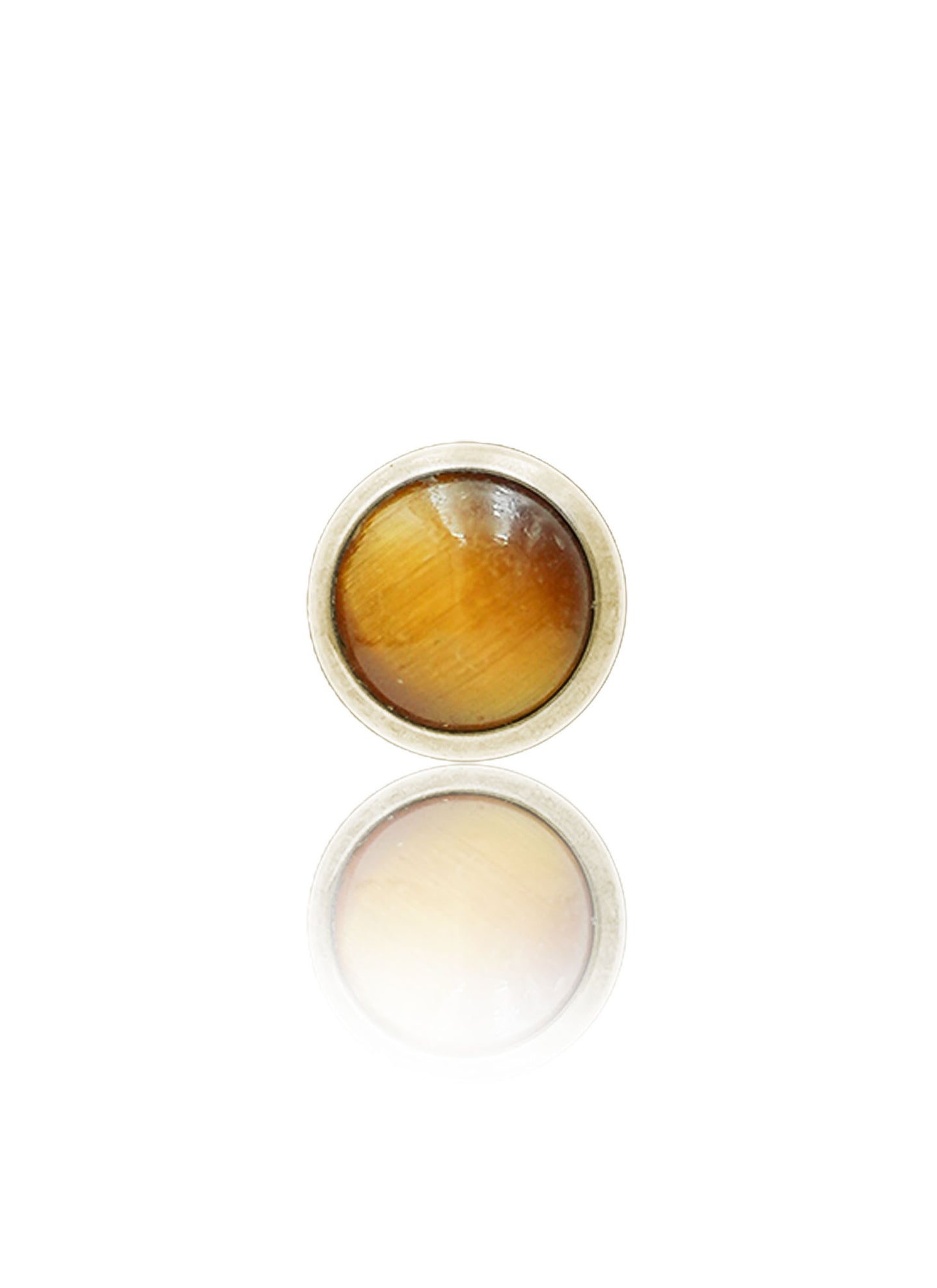 Kolczyk do ucha "1 stone tiger eye" – złoty tytanowy labret z tygrysim okiem