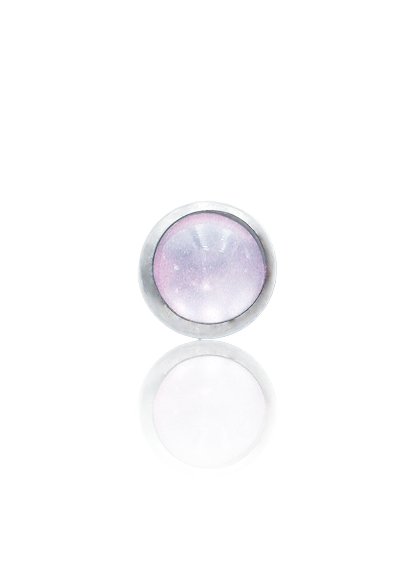 "1 stone pink" ear stud - titanium labret with stones