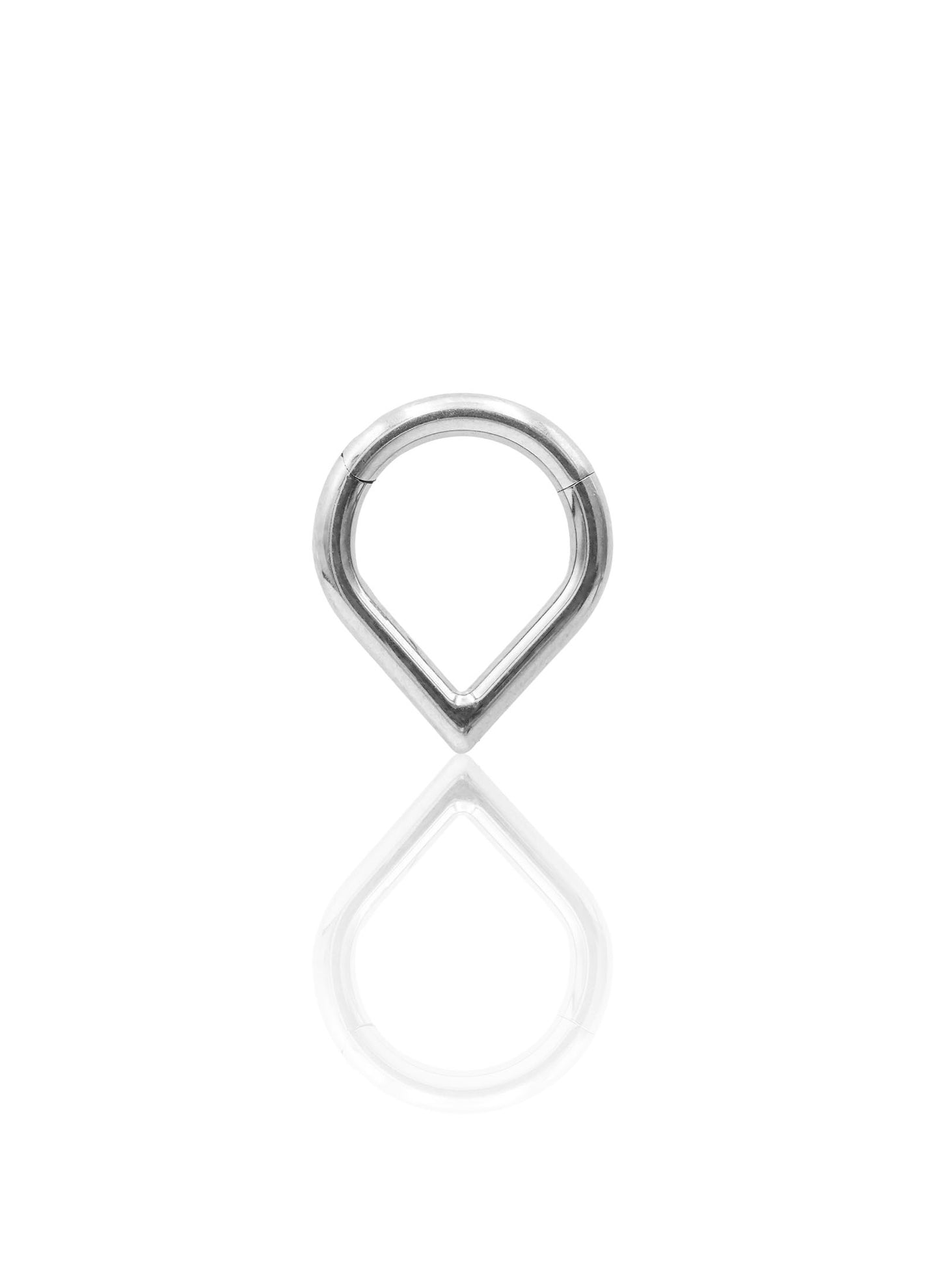 Kolczyk do ucha lub nosa "Outline drop" – tytanowy clicker w kształcie łezki (1.6)