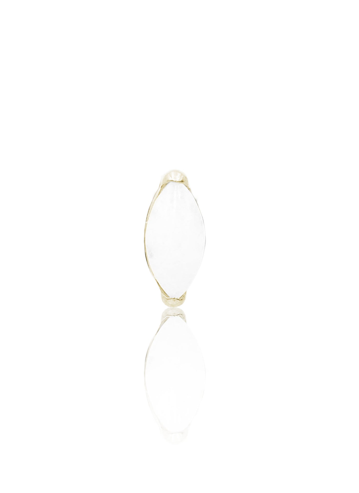 Earring "1 long stone white" - titanium labret with stones