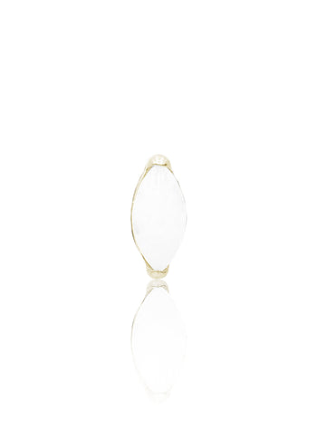 Kolczyk do ucha "1 long stone white" - złoty tytanowy labret z białym jadeitem