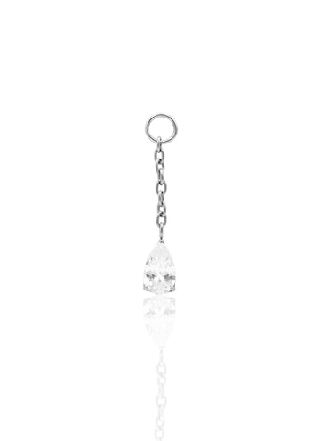 Tytanowa zawieszka "Crystal drop" z łańcuszkiem i cyrkonią