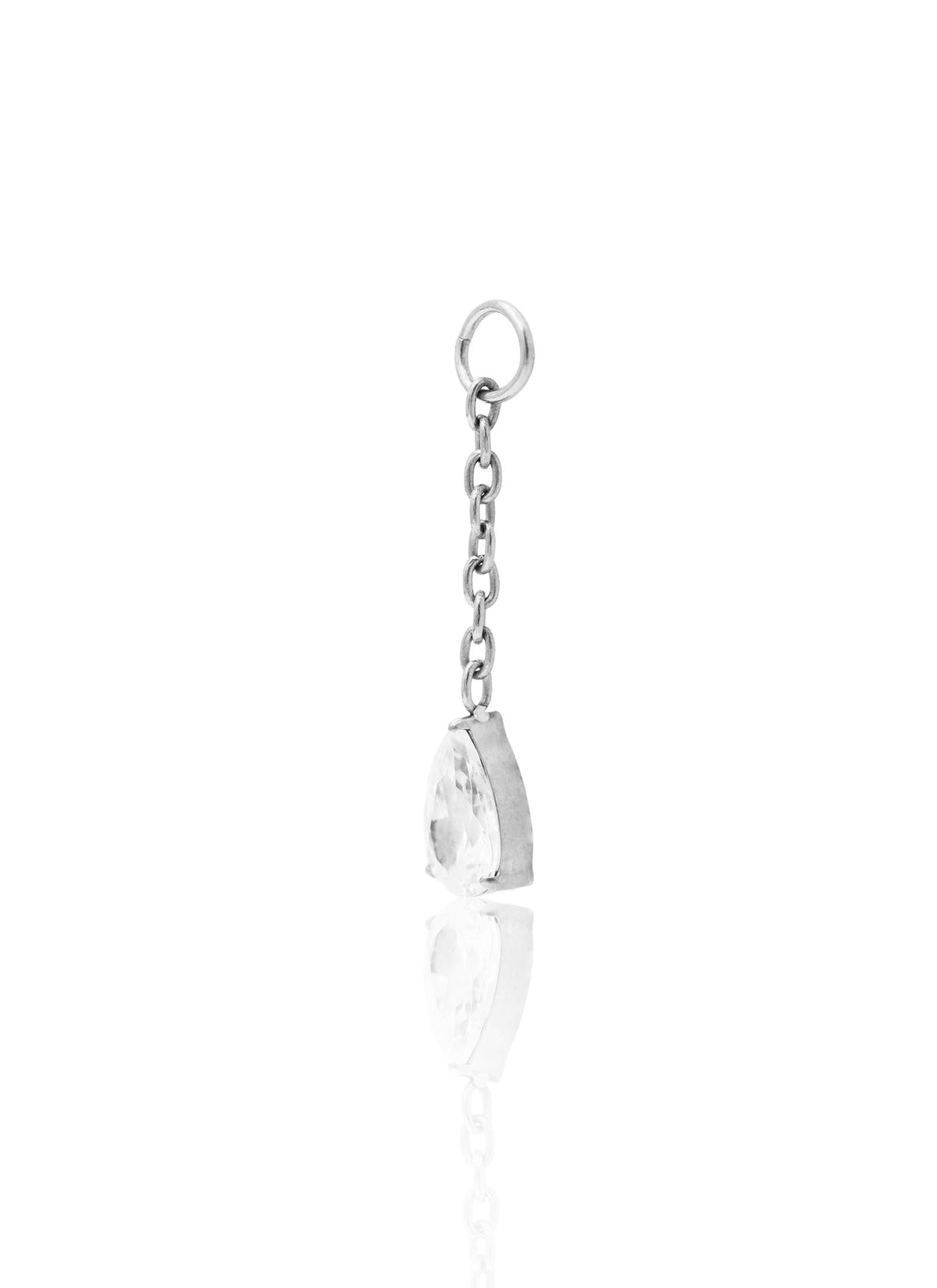 Tytanowa zawieszka "Crystal drop" z łańcuszkiem i cyrkonią