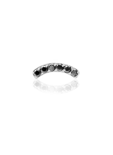Kolczyk do ucha "Noir crown" - tytanowy labret z czarnymi cyrkoniami