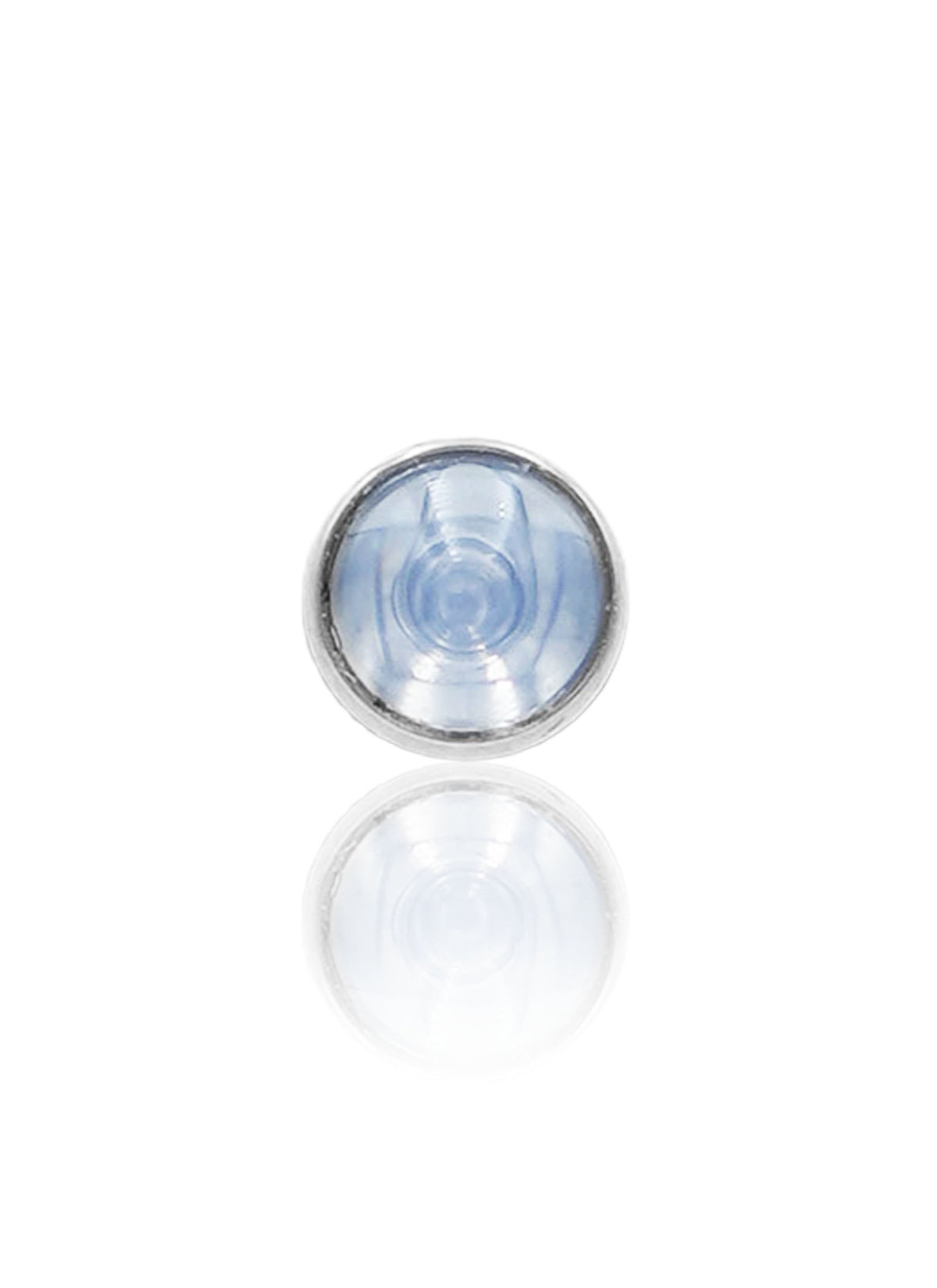 Kolczyk do ucha "1 stone light blue" - tytanowy labret z jasnoniebieskim kamieniem