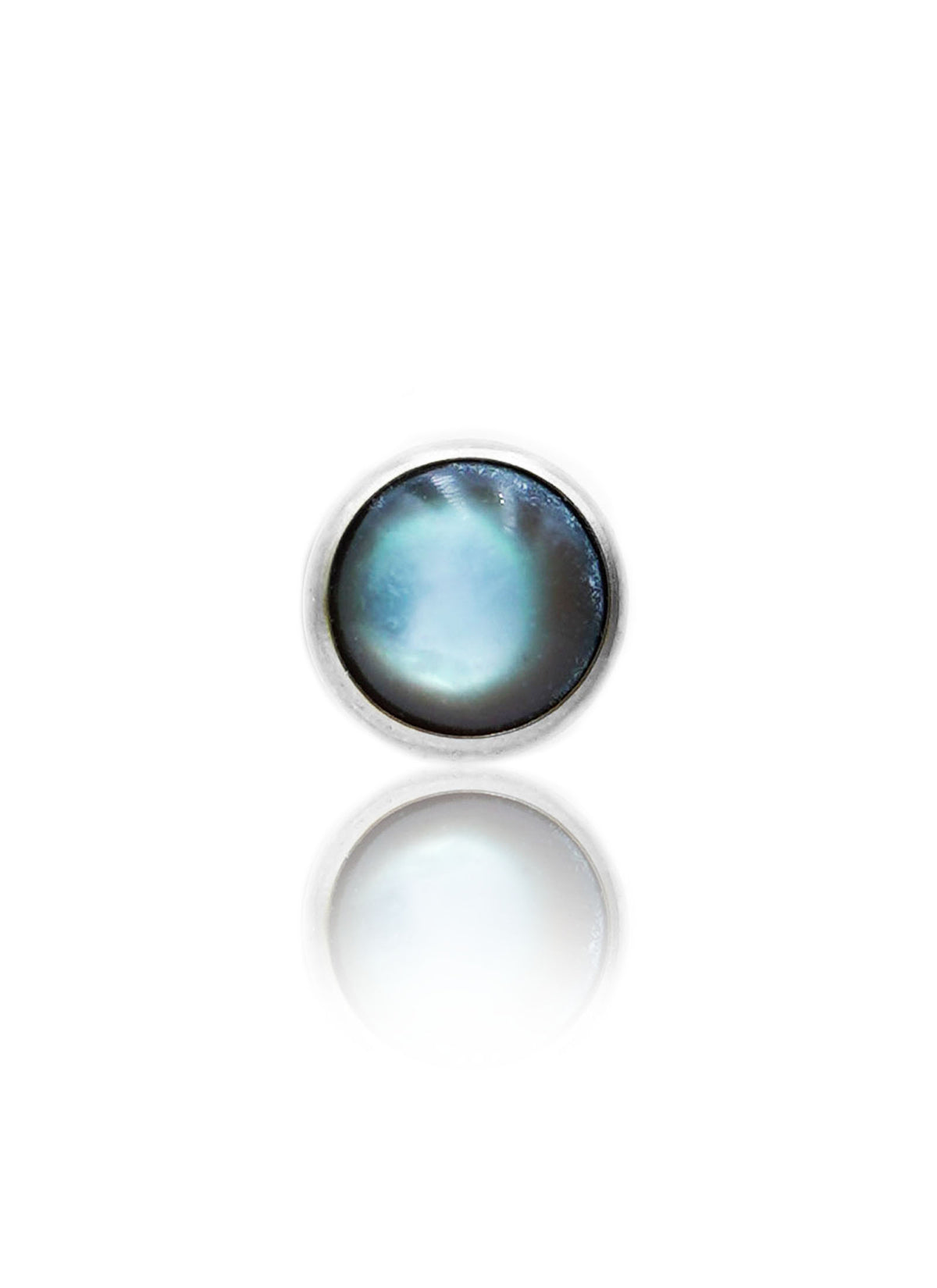 Kolczyk do ucha "1 stone labradorite" - tytanowy labret z labradorytem
