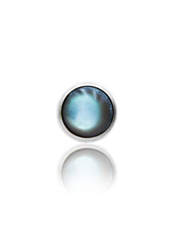 Kolczyk do ucha "1 stone labradorite" - tytanowy labret z labradorytem