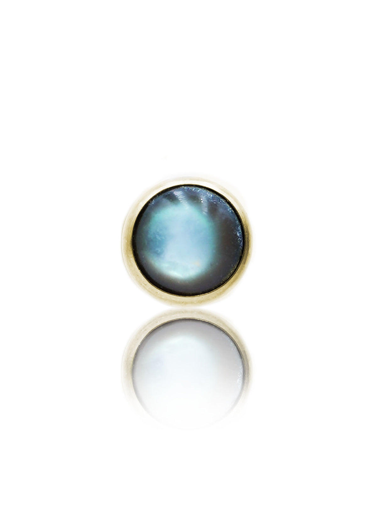 Kolczyk do ucha "1 stone labradorite" - złoty tytanowy labret z labradorytem