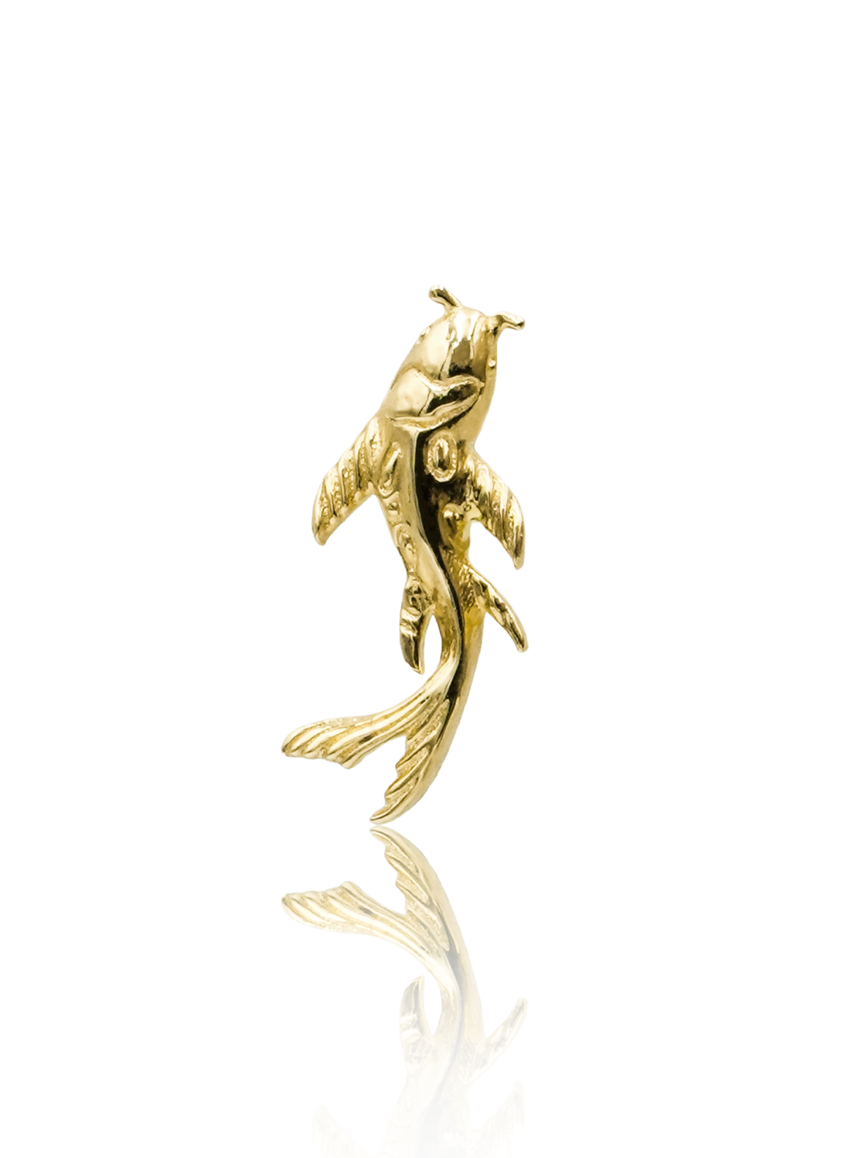 Kolczyk do ucha "Golden Koi Fish" - nakrętka 14K w kształcie rybki Koi