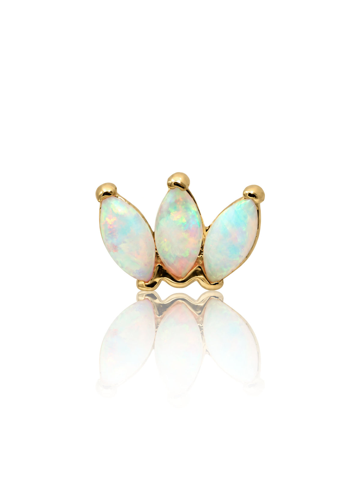 Earring "Siren" - 14K gold labret with opal