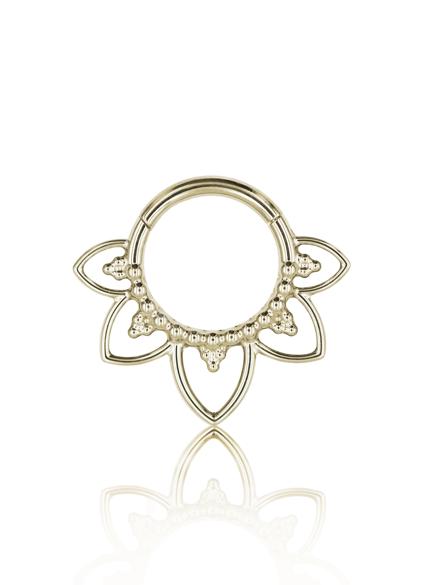 Kolczyk do ucha "Lotus" - anodyzowany tytanowy clicker