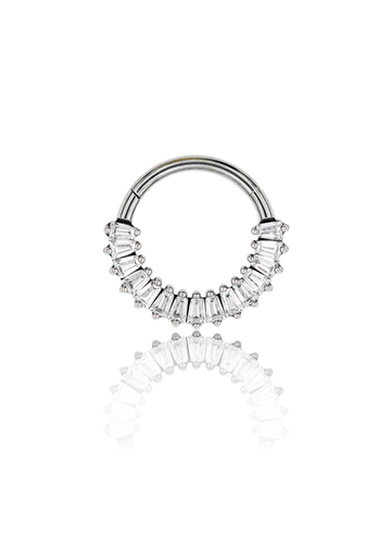 Kolczyk do ucha "Crystal" - tytanowy clicker z cyrkoniami