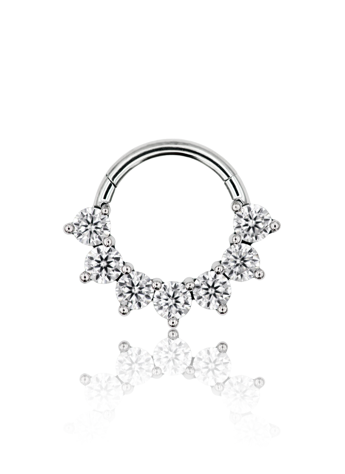 Kolczyk do ucha "Salty" - tytanowy clicker z cyrkoniami"