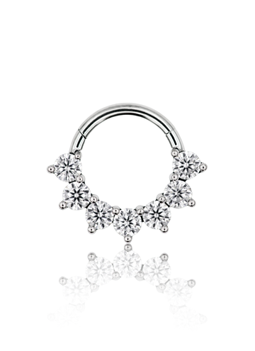 Kolczyk do ucha "Salty" - tytanowy clicker z cyrkoniami"