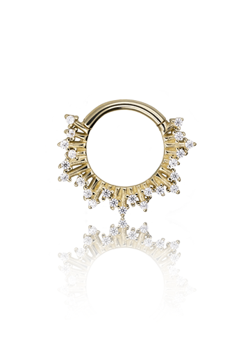 Kolczyk do ucha "Top tier" - 14K złoty clicker z cyrkoniami