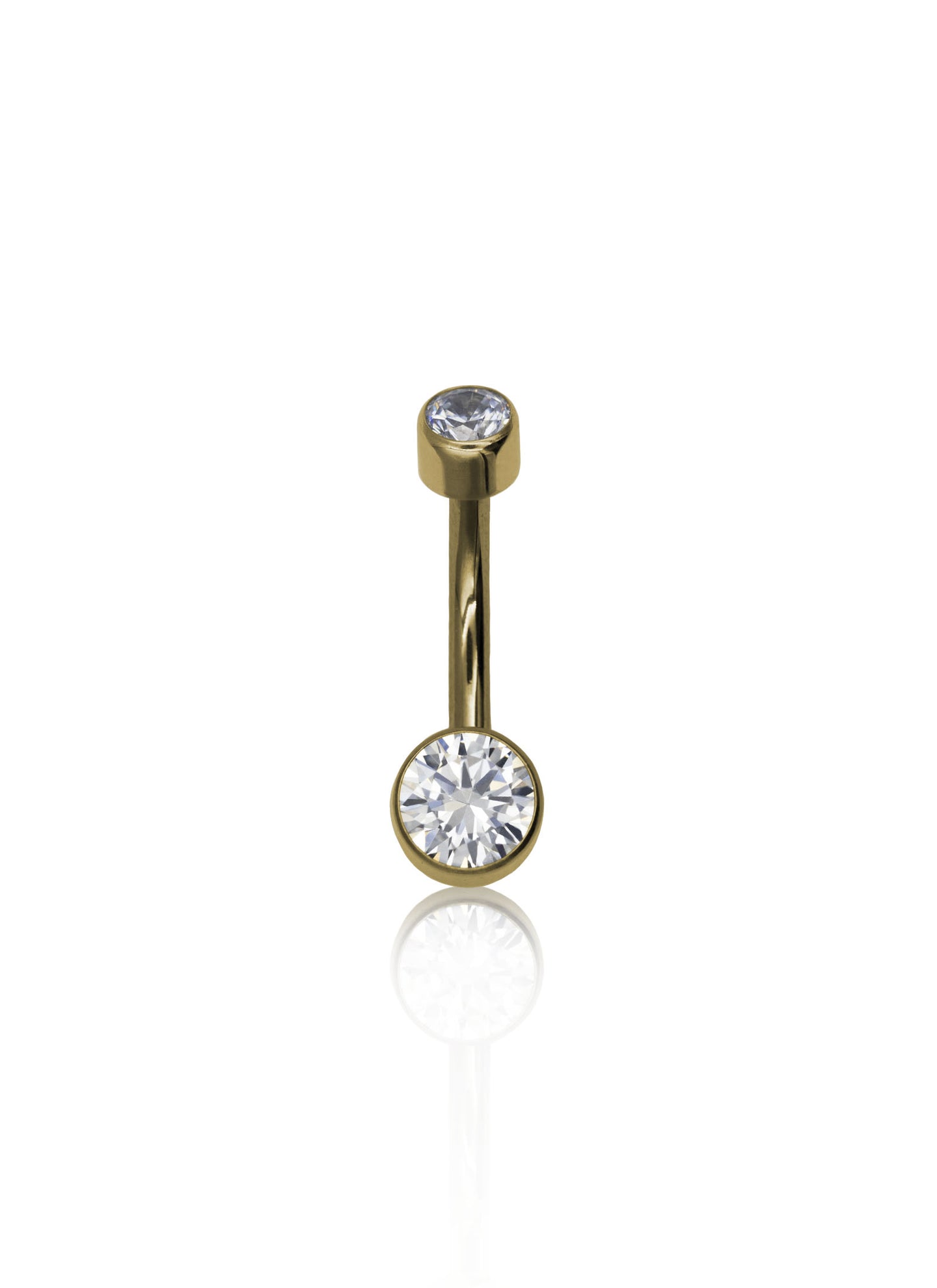 Kolczyk do pępka "Clear sky" - anodyzowany tytanowy kolczyk z cyrkoniami