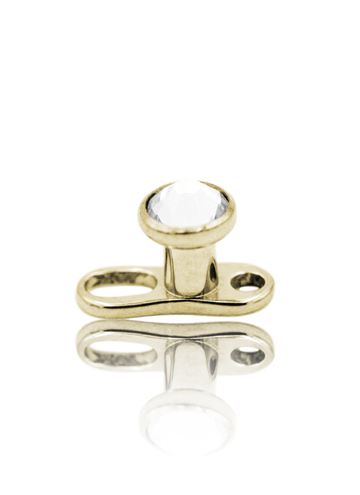 Kolczyk do microdermala "Dotty" - anodyzowany tytanowy kolczyk z cyrkonią