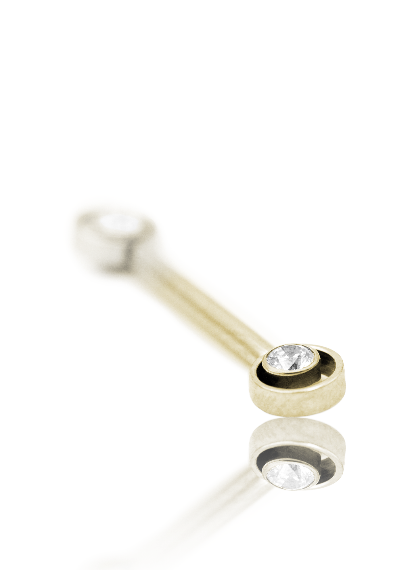 Kolczyk do sutków "Double loop" - anodyzowany tytanowa sztanga z cyrkoniami