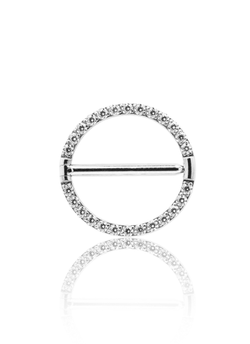 Kolczyk do sutków "Round clear zirconia" - Tytanowe kółko z cyrkoniami